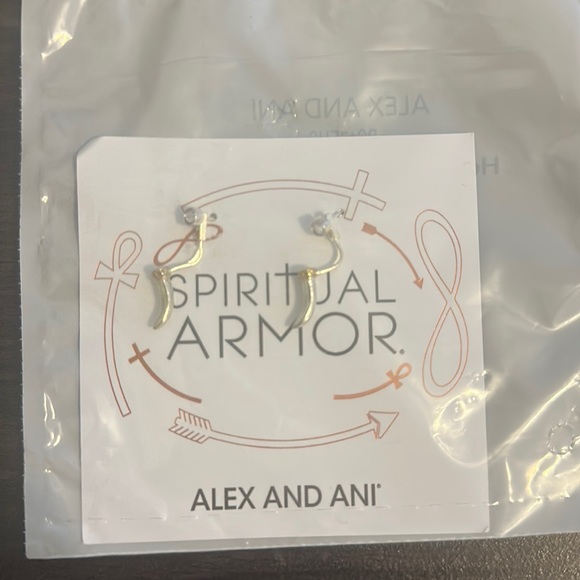 Horn + Crystal Drop Earrings by Alex and Ani - Picture 3 of 5